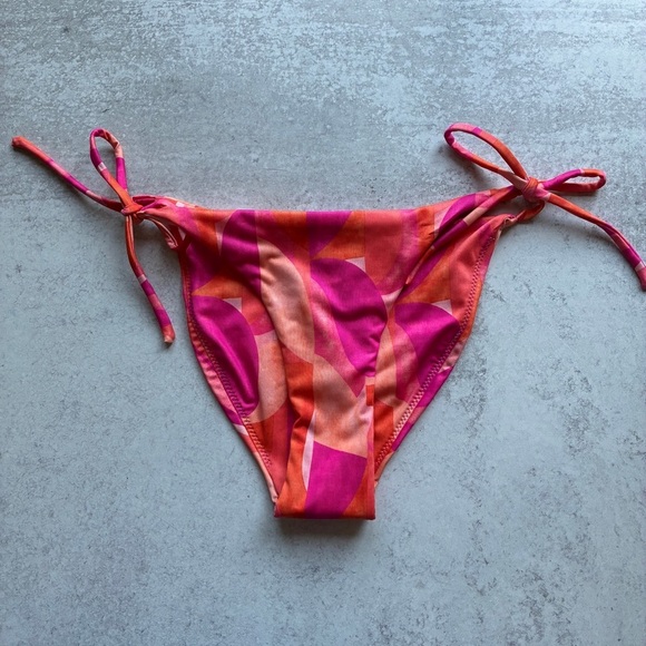 Peixoto Tonie Grapefruit Grove Pink and Orange Tie Bikini Bottom XS - Picture 7 of 14